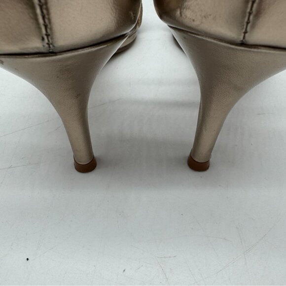 Steven By Steve Madden Vienna Sandals Size 8.5M Metallic Gold Heeled Slingback - Picture 9 of 14